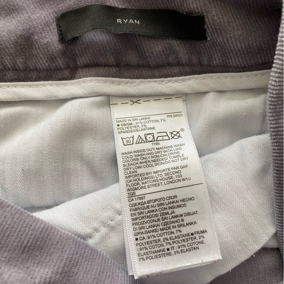 Banana Republic RYAN corduroy lavender pants straight fit Ankle length size 6 - Picture 9 of 14